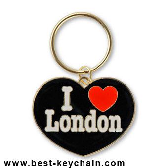 SOUVENIR HEART LONDON METAL KEYCHAIN