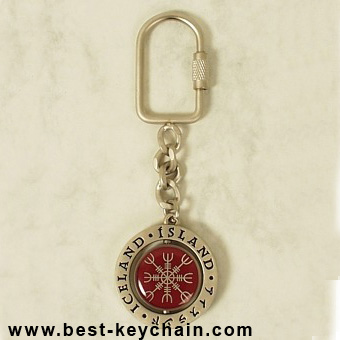 Souvenir metal iceland spining island keychain