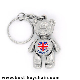 3D souvenir teddy bear keychain london metal