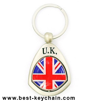 metal UK flag souvenir spinner key chain