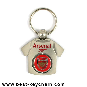 football T shirt metal arsenal spinner keychain