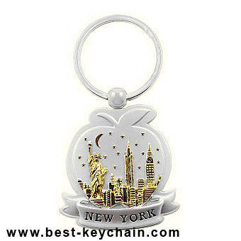 souvenir new york apple shape usa metal keyring