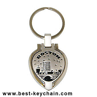 souvenir boston photo frame metal keychain