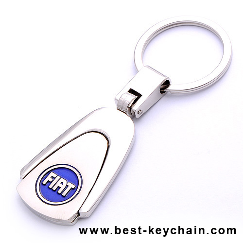 metal italy fiat car logo keychain key ring
