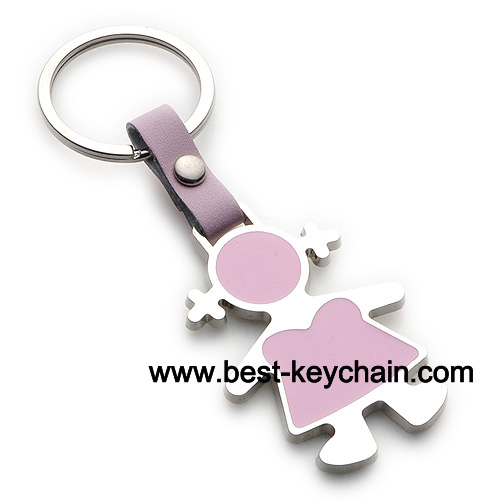 purple fancy baby girl metal key chain keyring