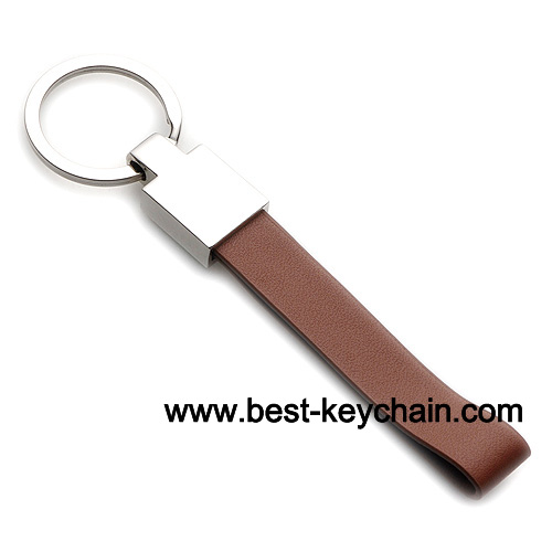 yellow pu leather promotion keychain