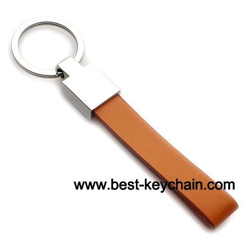 red color pu leather promotion keyring