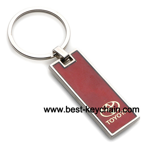 Rectangle shape metal keychain Toyota logo