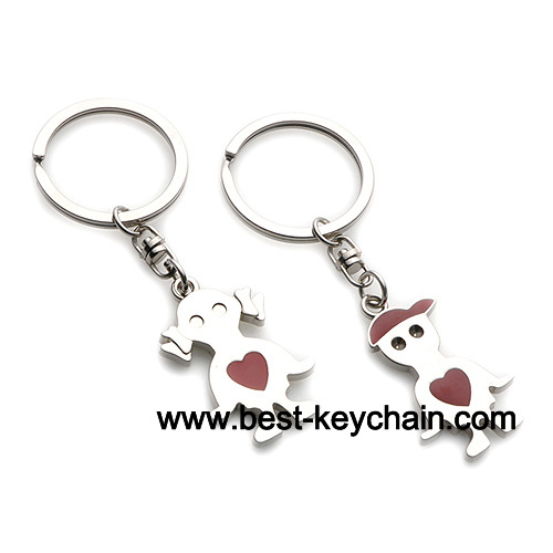 cartoon couple metal keyring