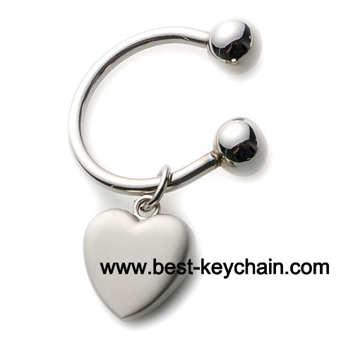 metal heart shape keyring key chain