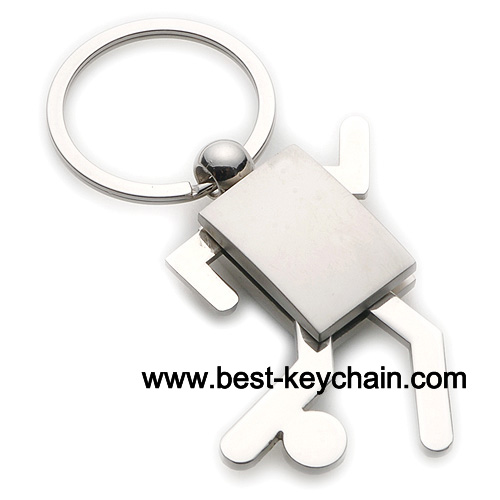 robot metal sport keychain keyring