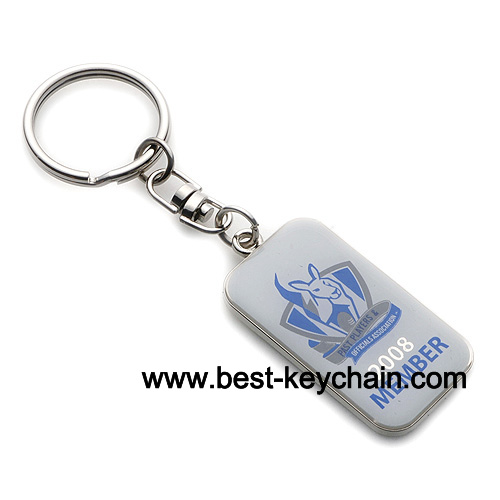 promotion metal epoxy logo keyring