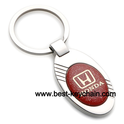 metal ellipse shape honda auto keychain