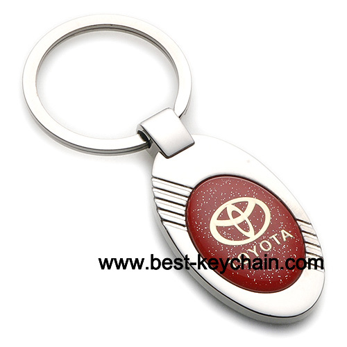 metal ellipse shape toyota auto keychain