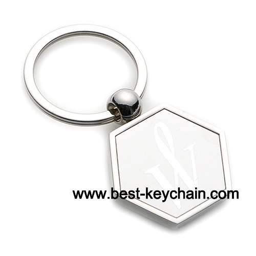 metal hexagon keychain promotion key chain