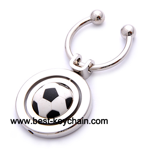 metal with 3d pvc football keychain