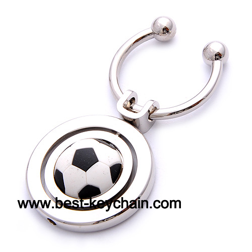 metal with 3d pvc football key chain