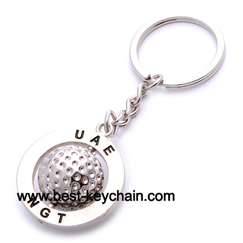 souvenir metal round shape UAE golf keychain