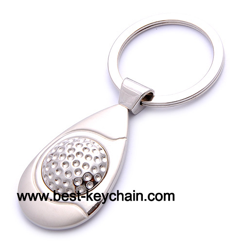 metal silver color golf keyring promotion