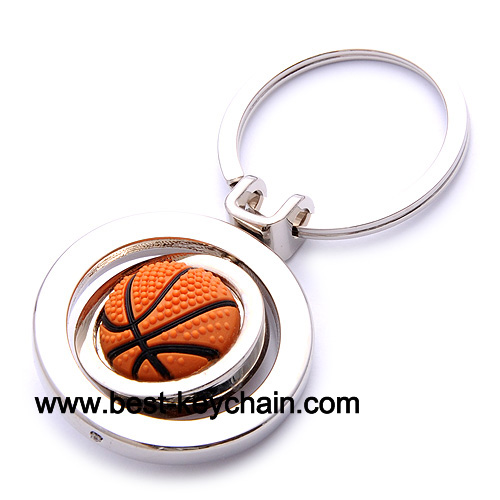 spinner basketball metal key chain keyring