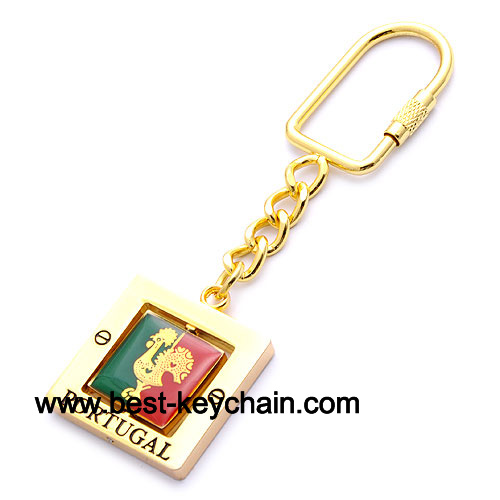 gold souvenir portugal metal key ring