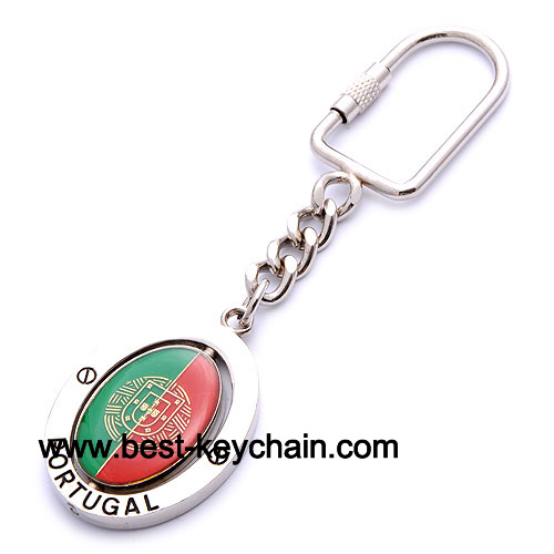 silver souvenir portugal metal keychain