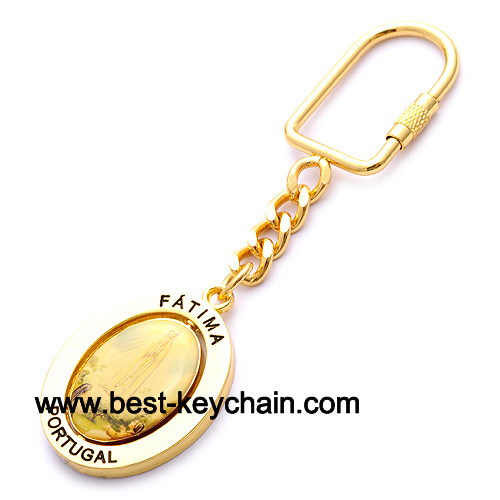 metal souvenir epoxy logo portugal key holder