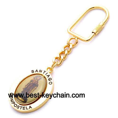 souvenir compostela santiago metal keychain