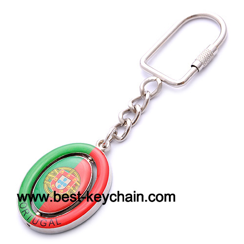 metal souvenir epoxy logo portugal keyring