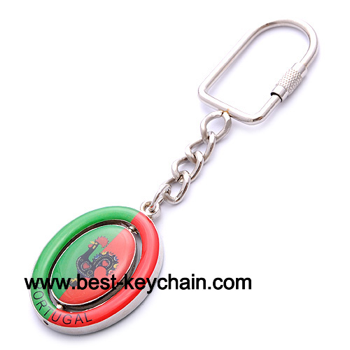 metal souvenir epoxy logo portugal keyring