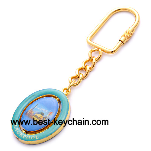 Metal gold souvenir blackpool logo keyring