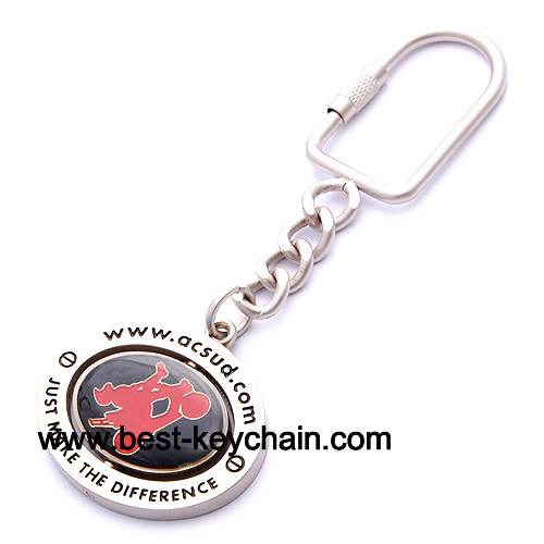 custom logo emboss metal keyring