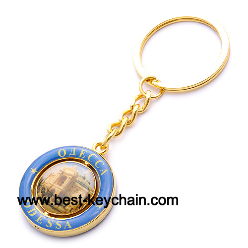 Metal odessa epoxy logo keyring