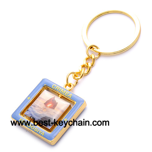 gold feodosiya metal epoxy logo key ring