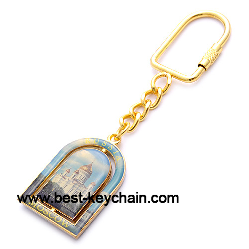 russia metal gold moscow keychain