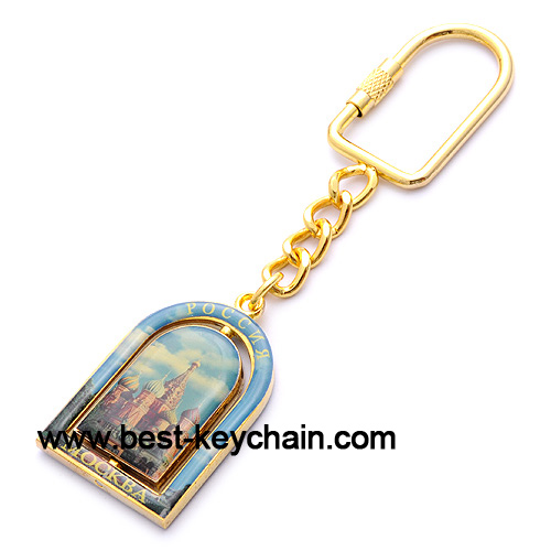 russia metal gold moscow keychain