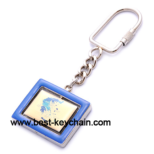 metal spinner greece map keyring