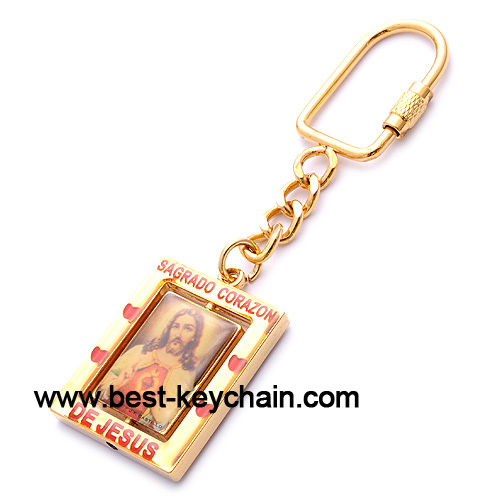 zinc alloy metal de jesus keychain