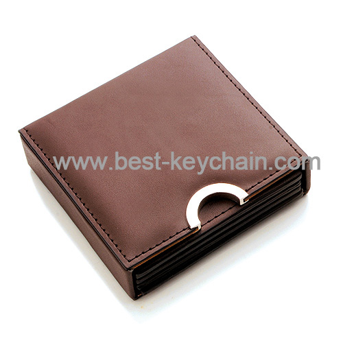 custom pu leather box coaster promotion