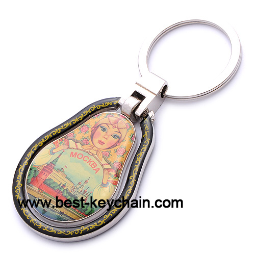 souvenir metal epoxy mockba keychain