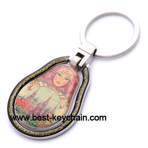 souvenir metal epoxy mockba keychain