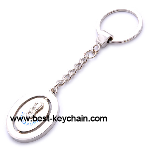 zinc alloy metal singapore keychain