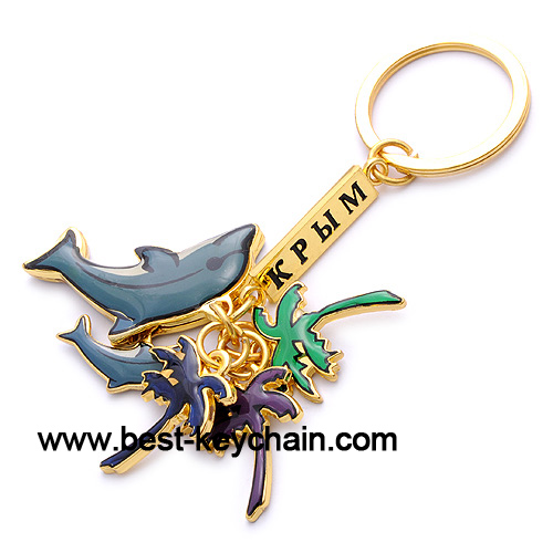 souvenir custom dolphin metal keychain