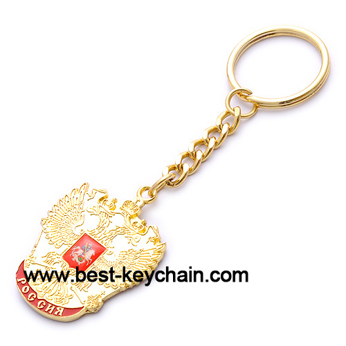 Metal gold emboss logo POCCNR keychain