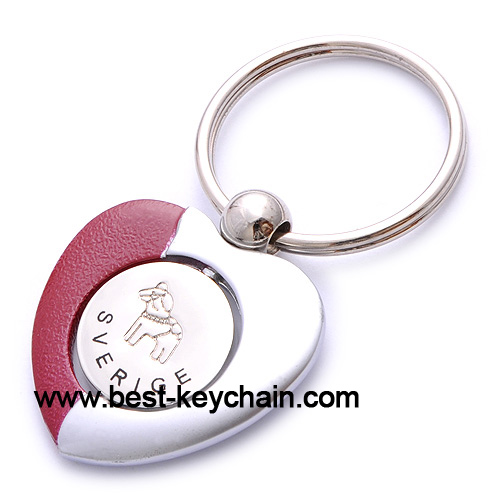 Souvenir metal heart shaped sverige keychain