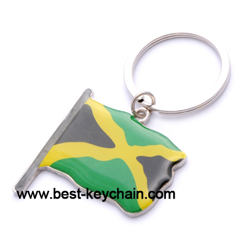 Souvenir metal epoxy cuba flag key ring