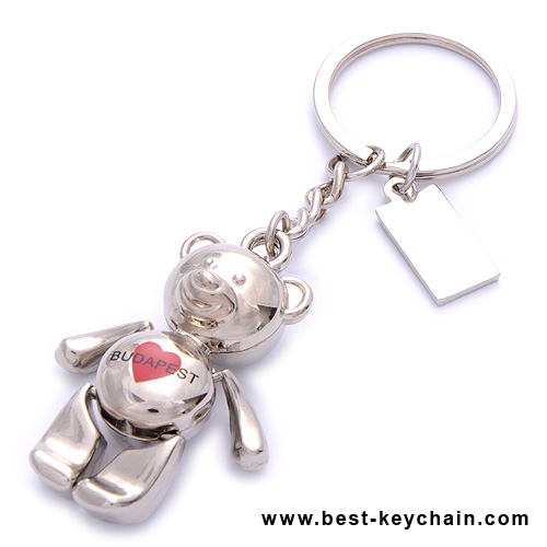 3d bear keychain metal