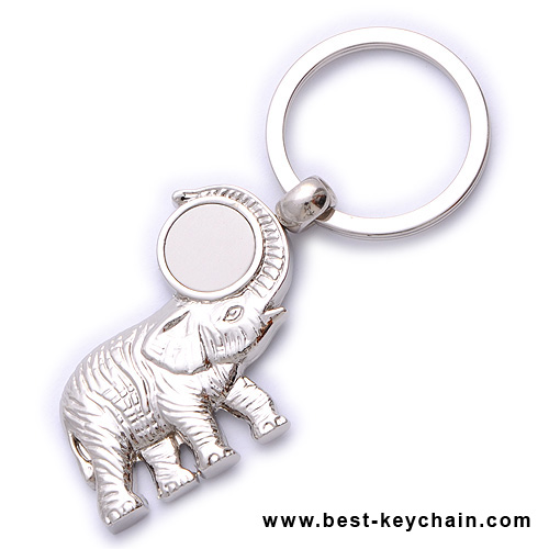3d elephant shape metal keychain