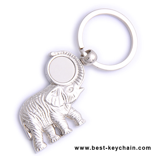 3d elephant shape metal keychains