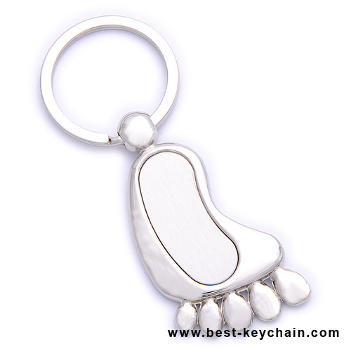 3d foot shape metal keyring souvenir gifts